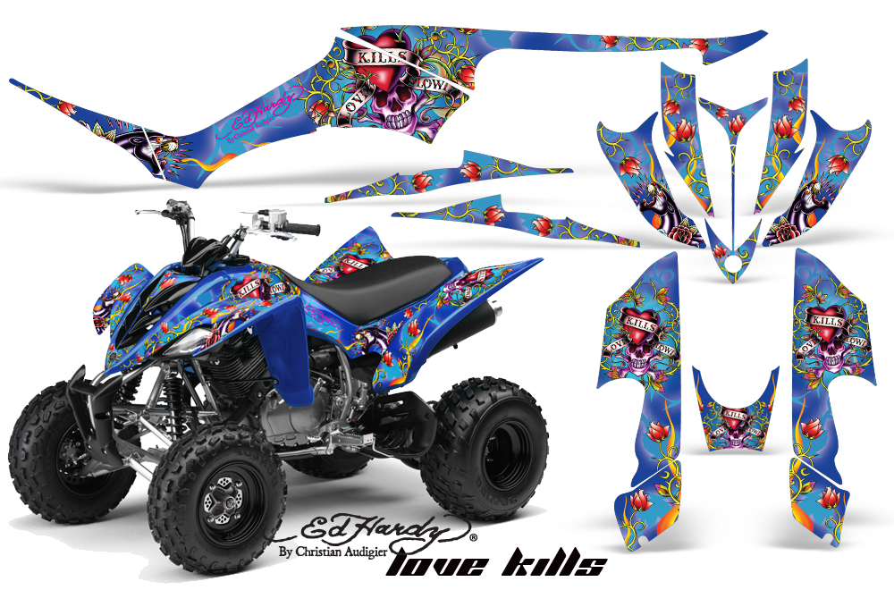 Yamaha Raptor 350 Graphics EH LoveKills Blue